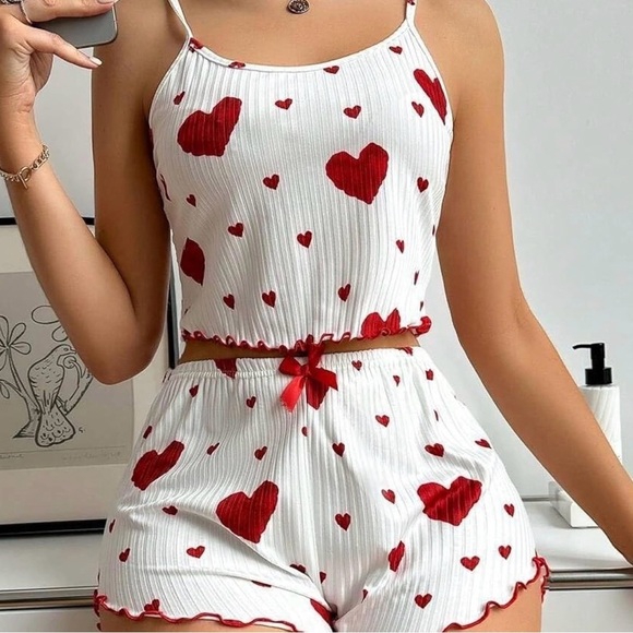 Other - Sexy Heart Print Women's Pajama Set Size Large